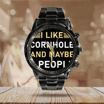 Discover I like cornhole and maybe 3 people - Bean Bag Toss Calendar Steel Band Watch