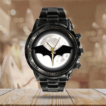 Discover Bat MOON Pumpkin Trick or Treat Funny Halloween Calendar Steel Band Watch