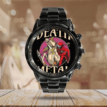 Discover Reaper Rock Satan Unicorn Festivals Death Metal Calendar Steel Band Watch