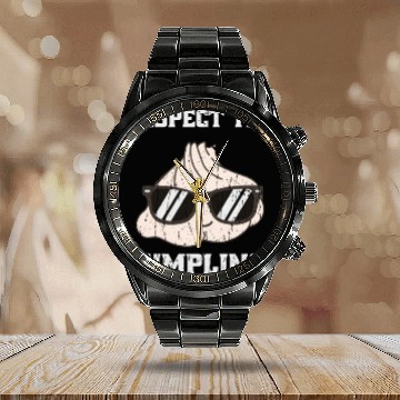 Discover Respect the dumpling - cute dumpling Calendar Steel Band Watch