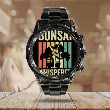 Discover Bonsai Whisperer Retro Vintage Tree Planting Gift Calendar Steel Band Watch