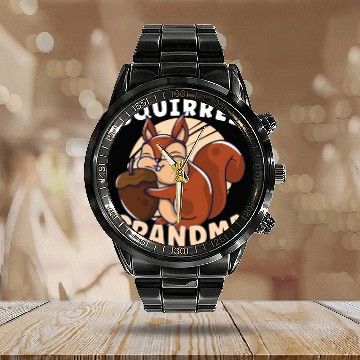 Discover Funny Squirrel Fan Squirrel Lover Chipmunk Addict Calendar Steel Band Watch