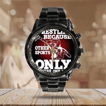 Discover Wrestling Other Sports Only Require One Ball Calendar Steel Band Watch