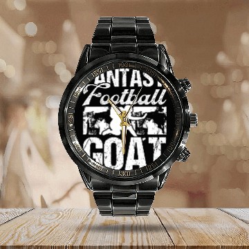 Discover Fantasy Football Player Goat Fantasy Team Legend Calendar Steel Band Watch