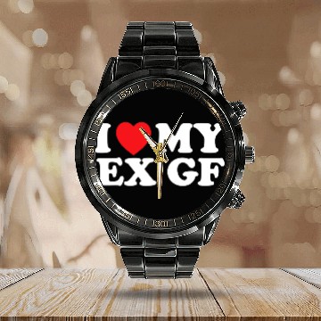 Discover Funny I Heart My Ex GF I Love My Ex Girlfriend Calendar Steel Band Watch