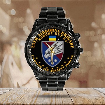 Discover Ukraine 25th Airborne Brigade Nobody but Us X 300 Calendar Steel Band Watch