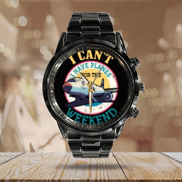 Discover Airline Pilot Aviation Themed Pun For a Corporate Calendar Steel Band Watch