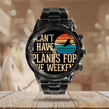 Discover Airline Pilot Aviation Themed Pun For a Corporate Calendar Steel Band Watch