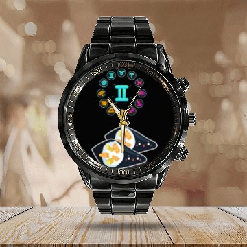 Discover Japanese Sushi Funny Gemini Zodiac Sushi Lover Pun Calendar Steel Band Watch