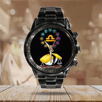 Discover Japanese Sushi Funny Libra Zodiac Sushi Lover Pun Calendar Steel Band Watch