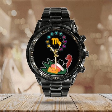 Discover Japanese Sushi Funny Scorpio Zodiac Sushi Lover Calendar Steel Band Watch