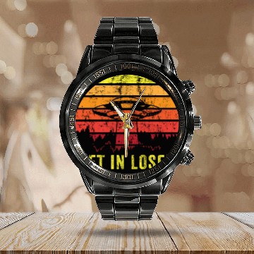 Discover Aliens Art Get In Loser UFO Fan Gift Idea Calendar Steel Band Watch