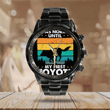 Discover Coyote Trapping Coyote Hunting Yote Hunting Gift Calendar Steel Band Watch
