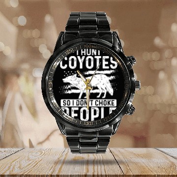 Discover Coyote Trapping Coyote Hunting Yote Hunting Gift Calendar Steel Band Watch