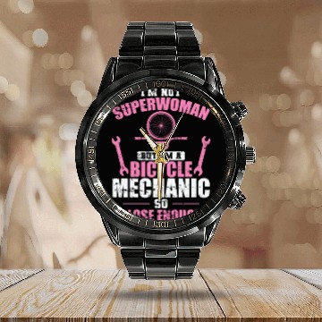 Discover I'm not a Superwoman I'm a Bicycle Mechanic Calendar Steel Band Watch