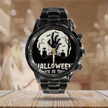 Discover Halloween Trick or Treat Calendar Steel Band Watch