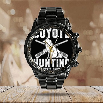 Discover Coyote Trapping Coyote Hunting Yote Hunting Gift Calendar Steel Band Watch