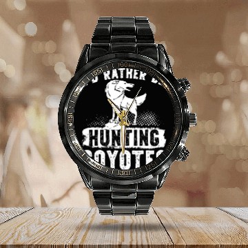 Discover Coyote Trapping Coyote Hunting Yote Hunting Gift Calendar Steel Band Watch
