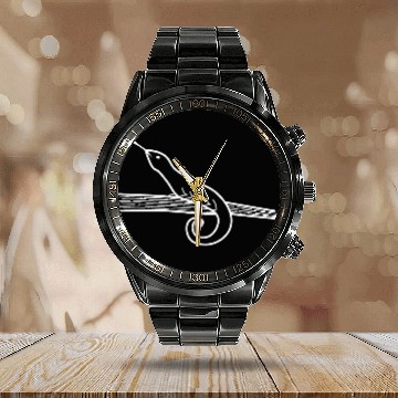 Discover Lizard on a tree branch Calendar Steel Band Watch
