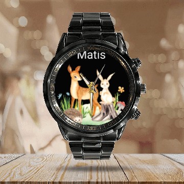 Discover Animal deer rabbit hedgehog Matis Calendar Steel Band Watch