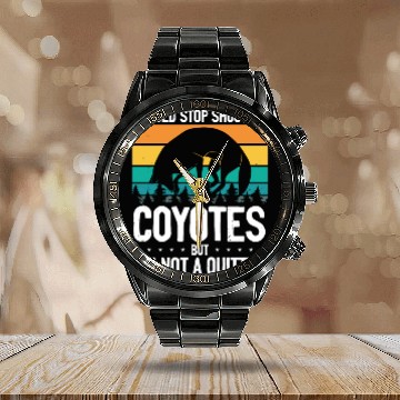 Discover Coyote Trapping Coyote Hunting Yote Hunting Gift Calendar Steel Band Watch