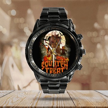 Discover Squatch or Treat - sasquatch Calendar Steel Band Watch