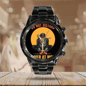 Discover Do Not Disturb Gamer At Work-Gaming Lover Calendar Steel Band Watch