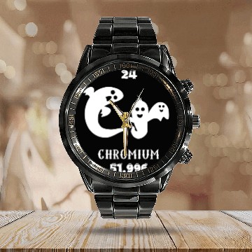 Discover Chromium is the 22 element of the periodic table Calendar Steel Band Watch