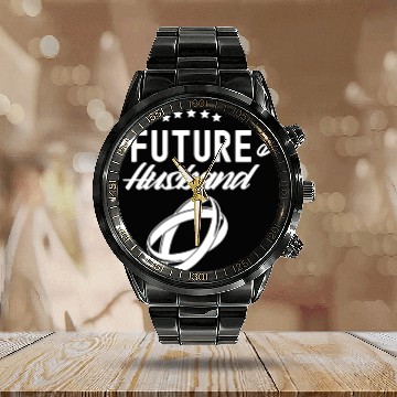 Discover Future Husband Bride Bachelorette Party Wedding Calendar Steel Band Watch