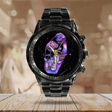 Discover Coffin of Roses Calendar Steel Band Watch