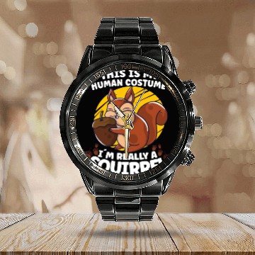 Discover Funny Squirrel Fan Squirrel Lover Chipmunk Addict Calendar Steel Band Watch