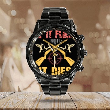 Discover Duck Hunt Duck Hunter Bird Hunting Duck Hunting Calendar Steel Band Watch