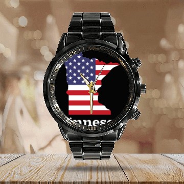 Discover US Minnesota Map Design for proud Minnesotans Calendar Steel Band Watch