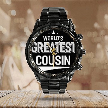 Discover World s Greatest Cousin Relative Gifts Calendar Steel Band Watch