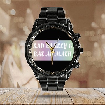 Discover Sad Lonely And Bad At Math, Funny styles, Calendar Steel Band Watch