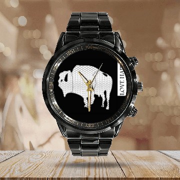 Discover BUFFALO LOVE HAPPY Calendar Steel Band Watch