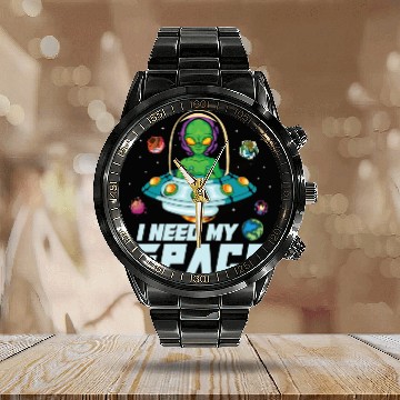 Discover Alien Extraterrestrial Area 51 UFO Space Geek Gift Calendar Steel Band Watch