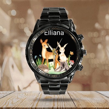 Discover Animal deer rabbit hedgehog Elliana Calendar Steel Band Watch