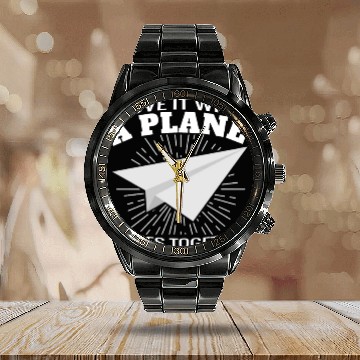 Discover Airline Pilot Aviation Pun For a Corporate Pilot Calendar Steel Band Watch
