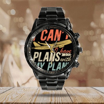 Discover Airline Pilot Aviation Pun For a Corporate Pilot Calendar Steel Band Watch