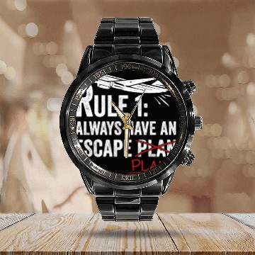 Discover Airline Pilot Aviation Pun For a Corporate Pilot Calendar Steel Band Watch