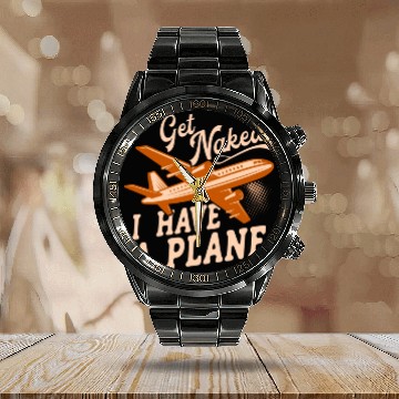 Discover Airline Pilot Aviation Pun For a Corporate Pilot Calendar Steel Band Watch