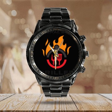 Discover Natural Born Griller Calendar Steel Band Watch