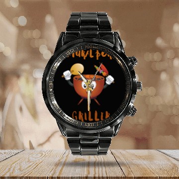 Discover Natural Born Griller Calendar Steel Band Watch