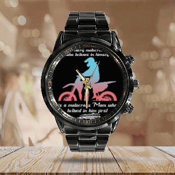 Discover Behind Every Motocross Rider Is A Motocross Mom Calendar Steel Band Watch
