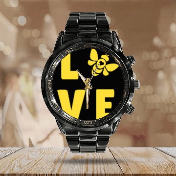 Discover I Love Bees Save The Bees Lover Beekeeper Pullover Calendar Steel Band Watch