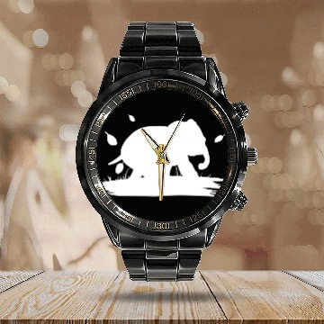 Discover Nature animal elephant icon Calendar Steel Band Watch