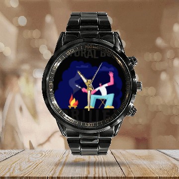 Discover Natural Born Griller Calendar Steel Band Watch