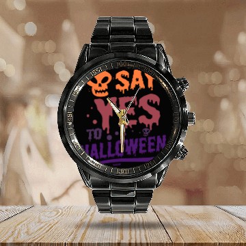 Discover Say yes to Halloween Calendar Steel Band Watch