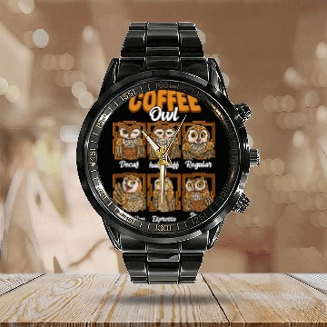 Discover Coffe Owls Types Of Owls Coffee Calendar Steel Band Watch